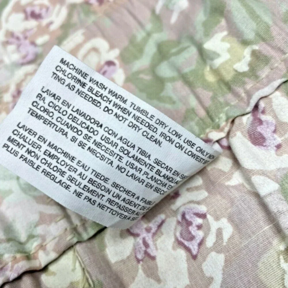 Vintage 90s Floral Ruffle Valance Curtain Purple